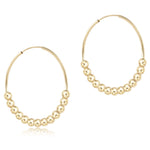 Classic Beaded Bliss 1.25" hoop- 4MM Gold