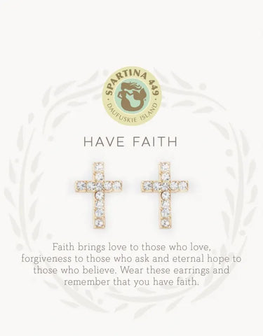 Sea La Vie- Stud Earrings- Have Faith/Cross