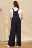 Solid Button Sling Jumpsuit