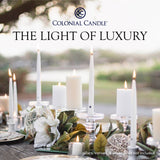 White Unscented Classic Taper Candle, 10 in, Colonial Candle