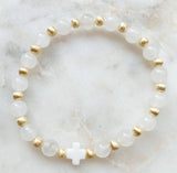 White Everyday Cross Bracelet