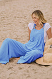 Solid Button Sling Jumpsuit