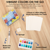 Watercolor Pocket Set Of 12 With Brush - Forest Colors