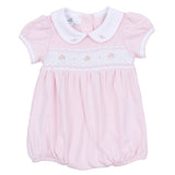 Lillian Smocked Bubble - Pink