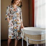 Vintage Floral Maternity Delivery Gown & Vintage Floral Swaddle