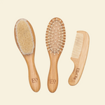 3-Piece Bamboo Brush & Comb Set