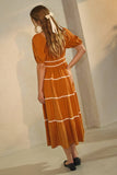 Plus Puffed Sleeve Midi Dress