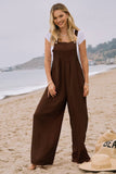 Solid Button Sling Jumpsuit