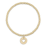 classic gold 3mm bead bracelet - love gold disc