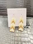 Polly Gold White Earrings