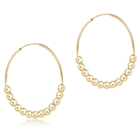 Classic Beaded Bliss 1.25" hoop- 4MM Gold