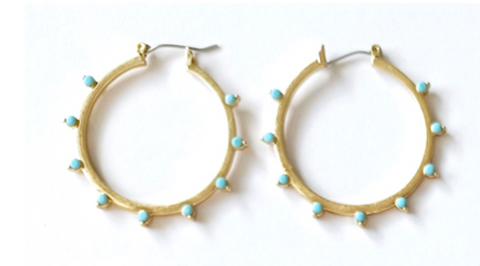 Rumi Earring: Gold & Turquoise