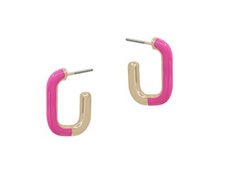 Sat Earring: Gold & Hot Pink