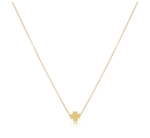 16"  Necklace Gold- Signature Cross Gold