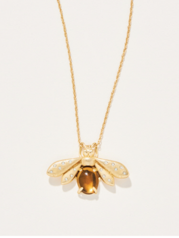 Honey Bee Slide Necklace 28" Bronze