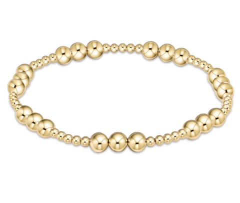 eNewton Extends- Classic Joy Pattern 5mm Bead Bracelet- Gold