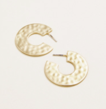 Flat Hoop Earrings 30mm Gold