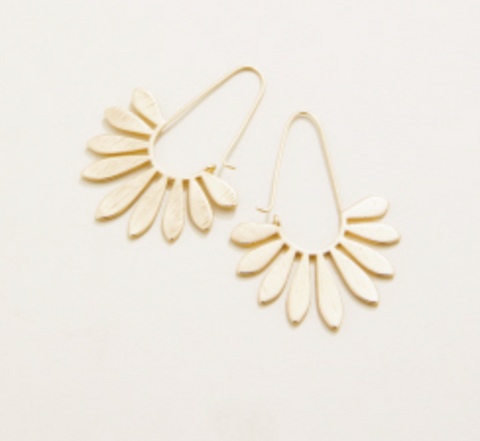 Palmetto Hoop Earrings Gold
