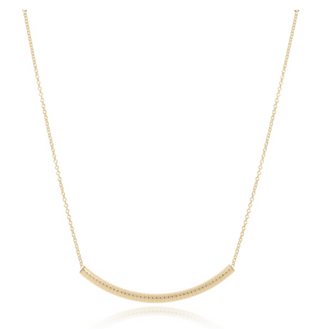 16" Necklace Gold - Bliss Bar Textured Gold