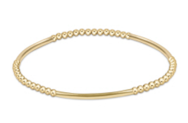 Bliss Bar Gold Pattern 2.5mm Bead Bracelet - Gold