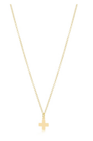 16" Necklace Gold - Signature Cross Gold Charm