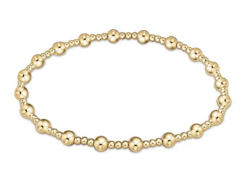 classic sincerity pattern 4mm bead bracelet - gold