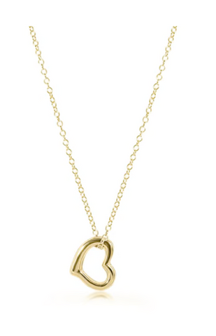 16" necklace gold - love gold charm