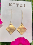 Gold Drop Square Earrings