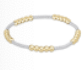 Classic Blissful Pattern 2mm Bead Bracelet - Bright Silver Faceted Hematite
