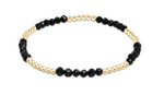 Blissful Pattern 2.5mm Bead Bracelet - Faceted Onyx