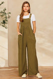 Solid Button Sling Jumpsuit