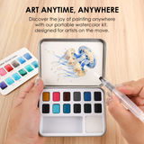 Watercolor Pocket Set Of 12 With Brush - Forest Colors