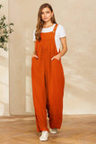 Solid Button Sling Jumpsuit