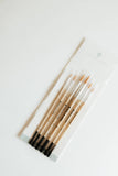 Round tip watercolor brush set -- 6 piece