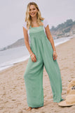 Solid Button Sling Jumpsuit