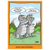 T-Rex with Calculator | Funny Birthday Card