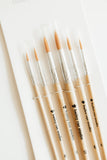 Round tip watercolor brush set -- 6 piece