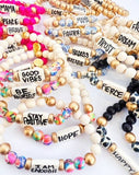 24 Assorted Pre-Pack Affirmation Name Bracelets