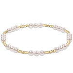 classic joy pattern 4mm bead bracelet - pearl