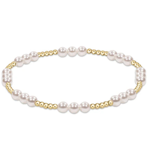 classic joy pattern 4mm bead bracelet - pearl