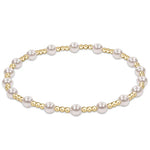 classic sincerity pattern 4mm bead bracelet - pearl