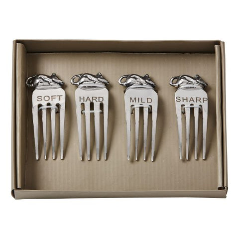 Mice Cheese Marker Set of 4 - silver