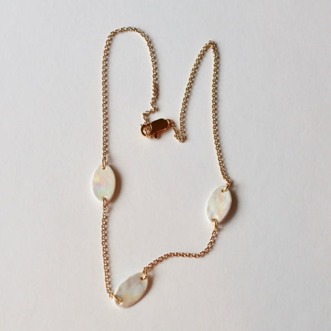 The Amber Necklace- Mother of Pearl