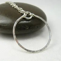 Meridian Silver Circle Necklace - 18in