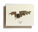 Bat Holly Halloween Plantable Seeded Greeting Card