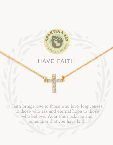 Sea La Vie- 18" Have Faith/Cross Necklace