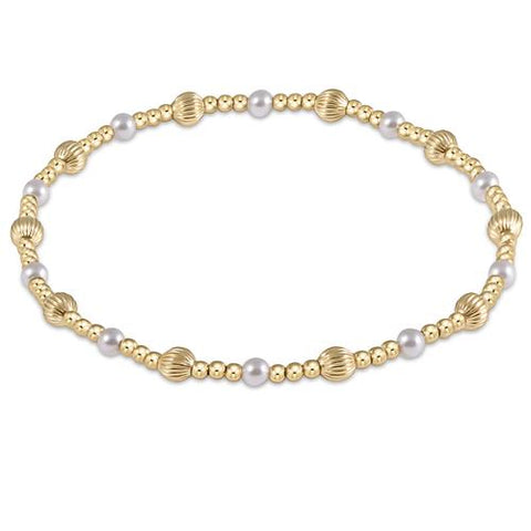 Dignity Sincerity Pattern 4MM Bead Bracelet- Pearl