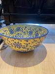 Ceramic Blue & Yellow Lg. Decorative Bowl