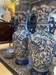 18" Blue and White Vase