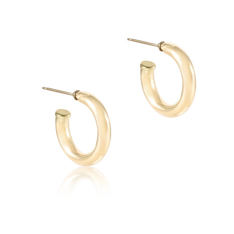 Round Gold 1" Post Hoop- 4MM- Smooth